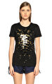 Roberto Cavalli İşleme Detaylı Syah T-Shirt