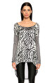 Thomas Wylde Zebra Desenli Uzun Kollu Gri T-Shirt