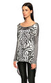 Thomas Wylde Zebra Desenli Uzun Kollu Gri T-Shirt