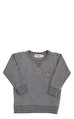 Tru Kız Çocuk  Kalp İşlemeli Gri Sweatshirt