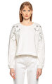 Silvian Heach Taşlı Beyaz Sweatshirt
