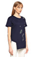 Silvian Heach Taş İşlemeli Lacivert T-Shirt