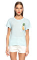 Free People Ananas Baskılı Mavi T-Shirt