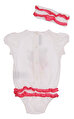 Miss Blumarine Kız Bebek Baskı Desen Çıtçıtlı Beyaz-Pembe Set