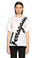 Salvatore Ferragamo Baskı Desen Beyaz T-Shirt