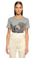 Alexander McQueen Kuru Kafa Desenli Gri T-Shirt