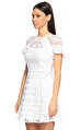 Sandro İşleme Detaylı Mini Beyaz Elbise