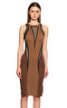 Donna Karan Transparan Kahverengi Elbise