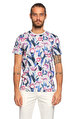 Ted Baker Çiçek Desenli Gri T-Shirt