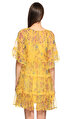 Rene Derhy Çiçek Desenli Mini Sarı Uzun Elbise