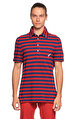 Michael Bastian Çizgili Kırmızı Lacivert Polo T-Shirt