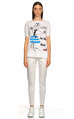 Love Moschino Baskı Desen Beyaz T-Shirt