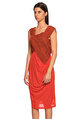 Donna Karan Kırmızı Kahverengi Elbise