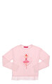 Agatha Ruiz De La Prada Kız Çocuk Baskı Desen Tül Detaylı Pembe  Sweatshirt