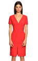 Versace V Yaka Kırmızı Elbise