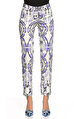 Versace Desenli Lila Beyaz Pantolon