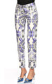 Versace Desenli Lila Beyaz Pantolon