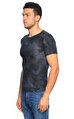 John Varvatos Desenli Lacivert T-Shirt