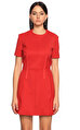 Carven Kırmızı Mini Kısa Kollu Elbise