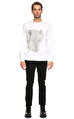 St. Nian Baskı Desen Beyaz Sweatshirt
