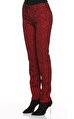 Alice & Olivia Leopar Desenli Kırmızı Jean Pantolon