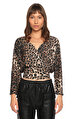 Rivus Leopar Desenli Kruvaze Bluz
