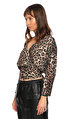 Rivus Leopar Desenli Kruvaze Bluz