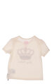 Juicy Couture Baskılı Zarf Yakalı Krem T-Shirt