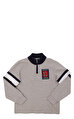 Hackett Dik Yaka Gri Lacivert Sweatshirt