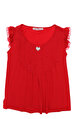 Miss Blumarine Dantel İşlemeli Kırmızı T-Shirt