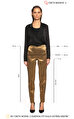 Donna Karan Yüksek Bel Altın Rengi Pantolon