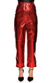 Nisse Deri Yüksek Belli Kırmızı Pantolon