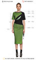 DB Deniz Berdan Neon File Detaylı Yeşil Elbise