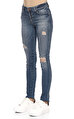 Guess Yamalı Mavi Denim Pantolon