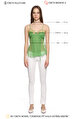Ltd Jeans Dantel İşlemeli Askılı Yeşil Bluz