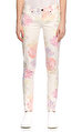 Guess Çiçek Desenli Skinny Beyaz Pantolon