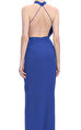 Brandon Maxwell Mavi Gece Elbisesi