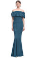 Zac Zac Posen Petrol Yeşili Gece Elbisesi