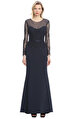 JS Collections Lacivert Gece Elbisesi