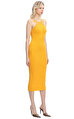 Canary Yellow inserted Lace Knit Elbise