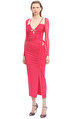 Fuchsia Jersey Cut Out Top Bluz