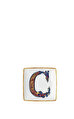 Alphabet C Harfli Kare Dekoratif Tabak 12 cm 