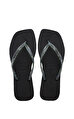 Square Logo Metallic Black Terlik