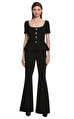 Black Bonded Crepe Top Bluz