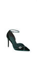 Black Suede Yeşil Topuklu Ayakkabı