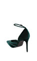 Black Suede Yeşil Topuklu Ayakkabı