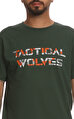 Tactical Wolves Yeşil Üzeri Digi Kamuflaj Baskı T-Shirt