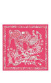 Longchamp Eyfel Kulesi Desenli Pembe İpek Eşarp 50x50