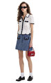 Textured Denim Mini Etek