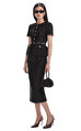 Black Tinsel Boucle Tailored Midi Elbise
